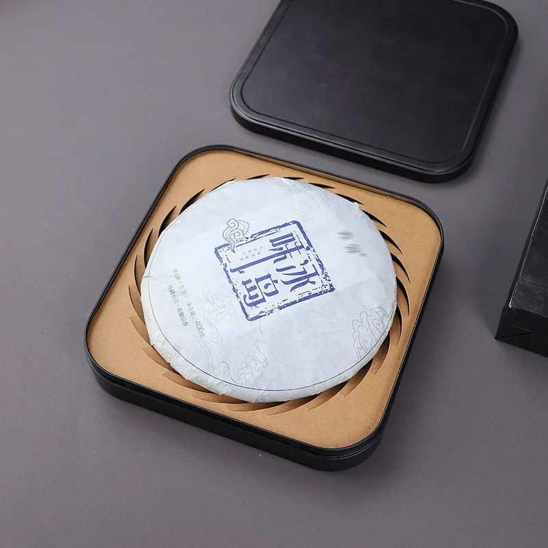 Square Vintage Pu'er Tea Storage Box Sealed Gift Box for Tea Chinese Teaware Empty Packing Box Reusable Tea Cake Container
