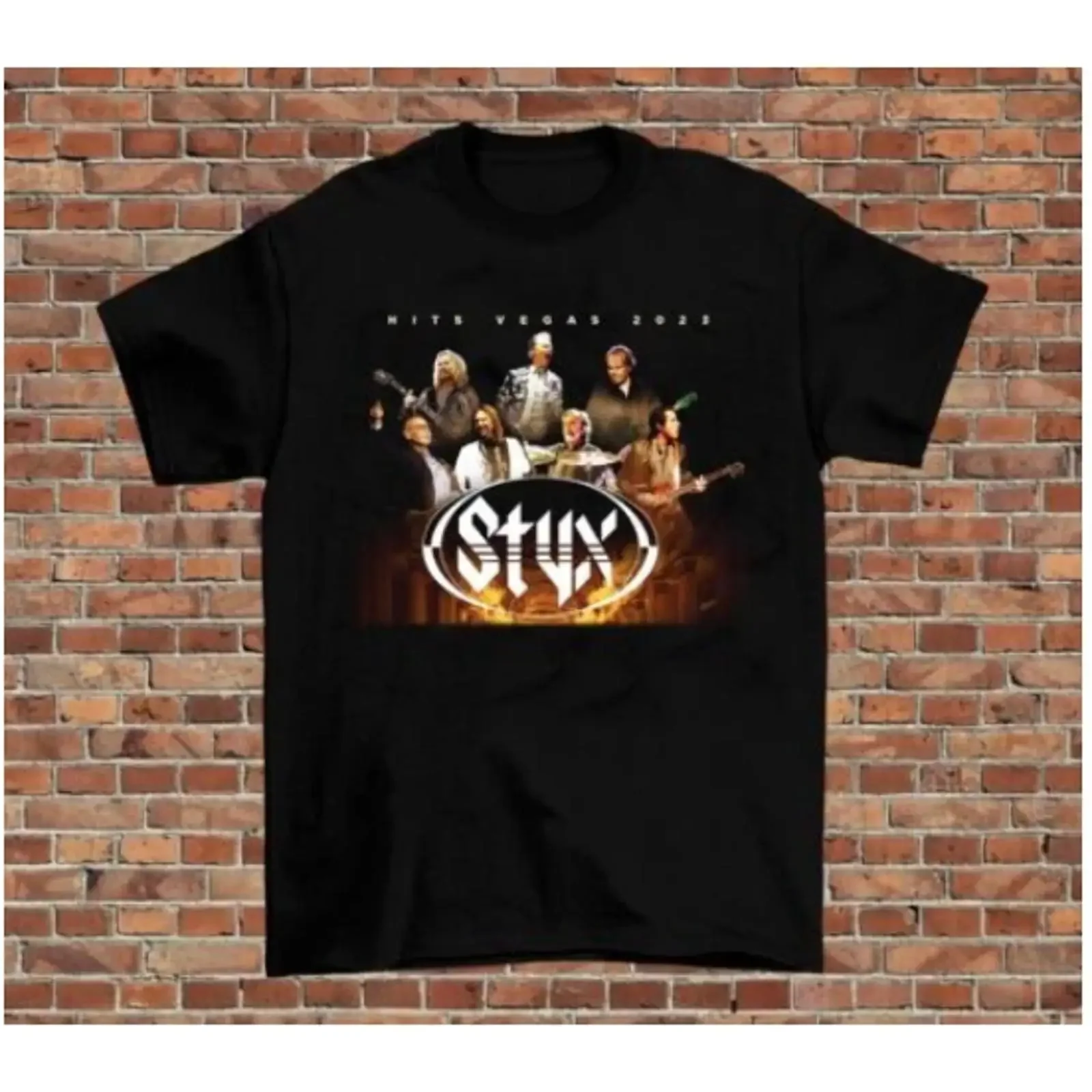 Hot Styx Band Come Back  Black T Shirt vintage Washed designer clothes Stretched graphic streetwear Soft Slightly