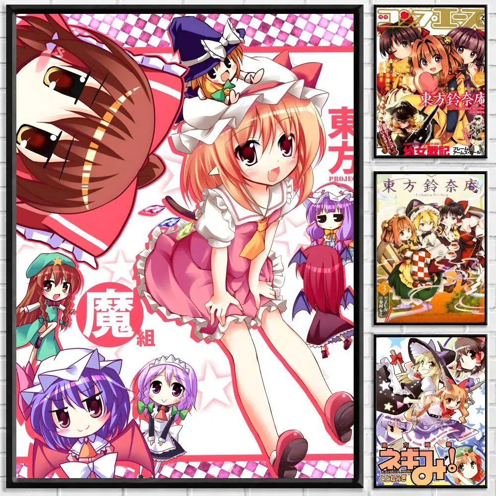 Game Touhou Project Poster Self Adhesive Waterproof PP Poster Coffee Shop Bar Wall Sticker Home Room Decor Wall Art