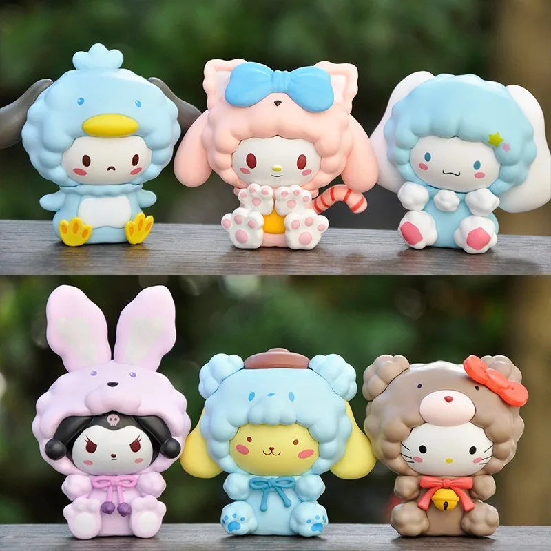 

Sanrio Hello Kitty Decoration Doll Anime Figure Q Figurals Kuromi My Melody Cinnamoroll Decoration Model Children Birthday Gifts