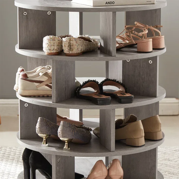 # Multi-Functional Shoe Cabinet With 360-Degree Rotating Design Living Room Furniture Four Wheels Easy-Assembly Shoe Rack #