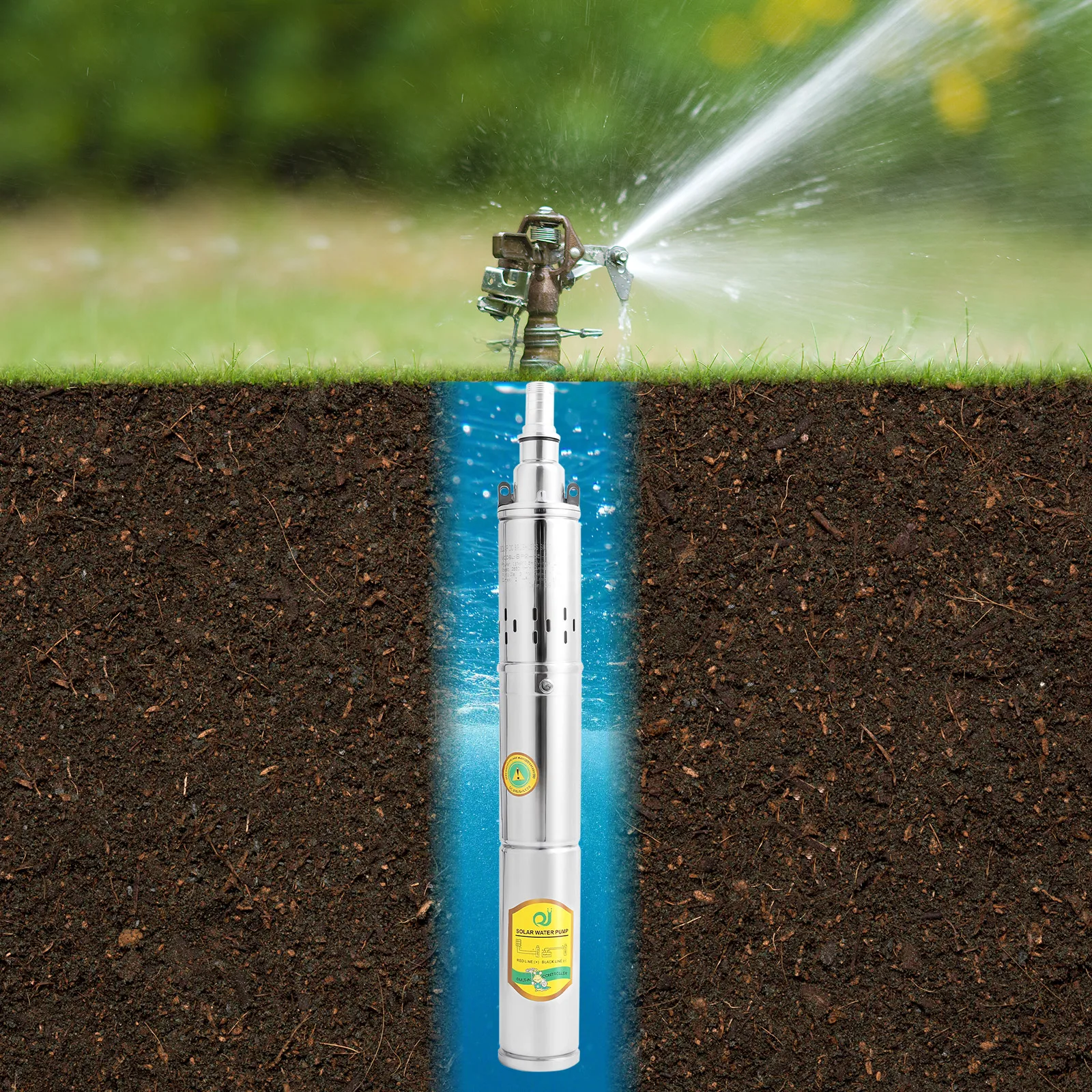 Sp2-65-0.37 Deep Well Pump (370w up to 2m³/H Max. Delivery Head 65m Pump Diameter 254mm, Max. Diving Depth 40m)