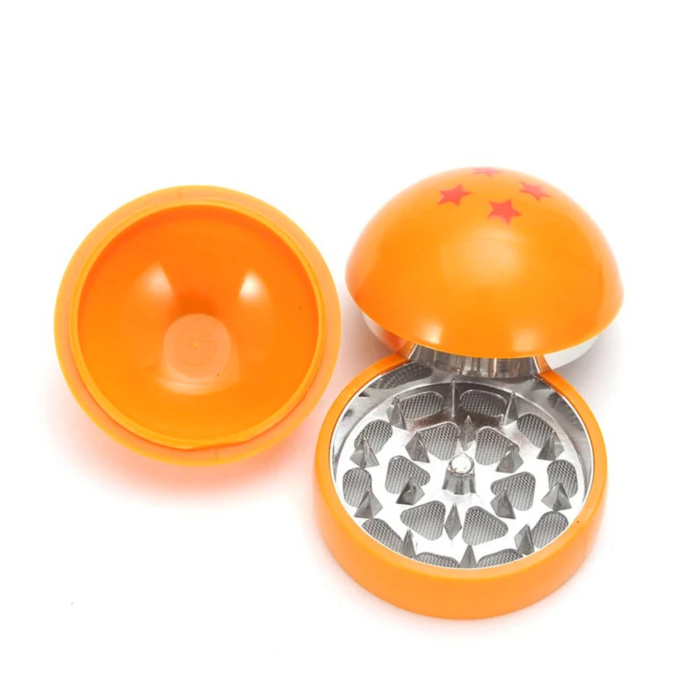 Smerigliatrice a sfera arancione 3 strati 58 mm con denti affilati in metallo Simpatico regalo per cartoni animati Gadget fantastico