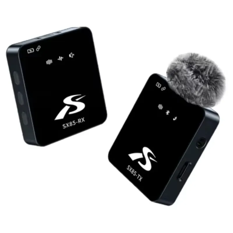 SX85 2 in 1 Lavalier Microphone with Charging Case Portable Lapel Mic with Noise Canceling Multipurpose Collar Microphone