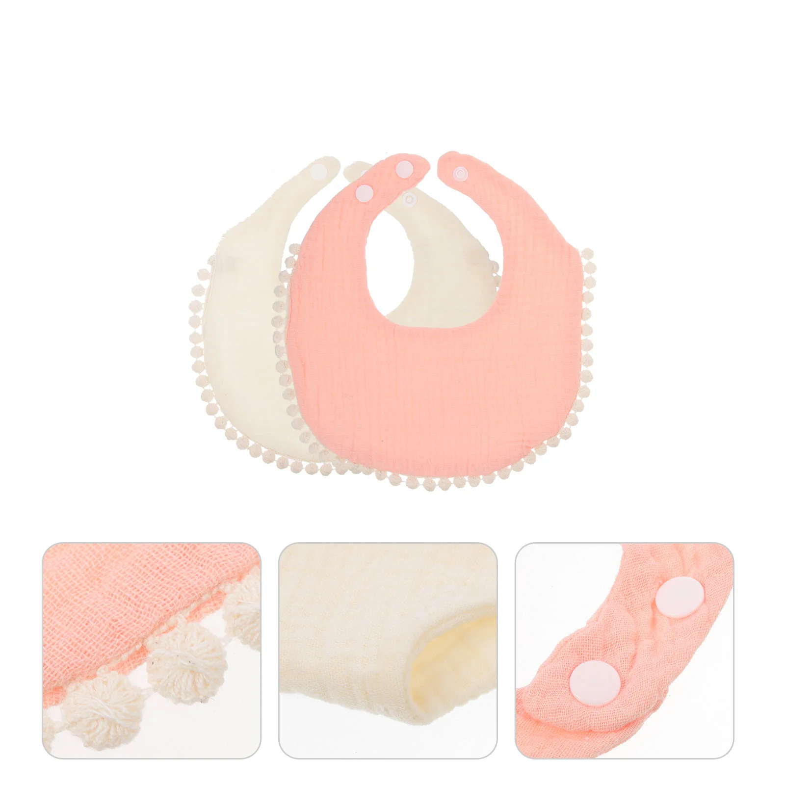 2 Pcs Baby Bib Handwashable Bibs Eating Saliva Towel Soft Reusable Cotton Neutral