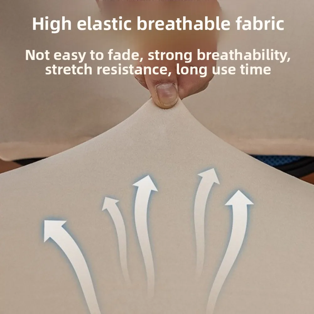 2pcs Set Stretch Elastic Computer Chair Cover Breathable Velvet Office Chair Slipcover Washable Chair Protector Rotating Chair