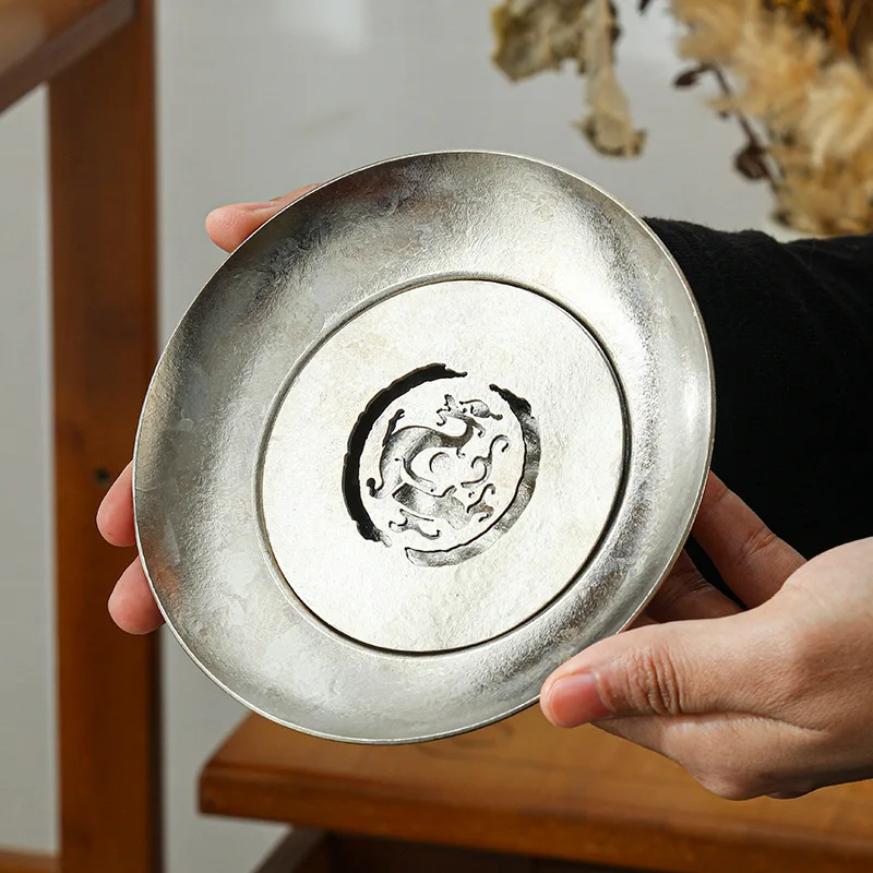 Pure Titanium Tea Pot Holder, Ice Crystal Pattern, Cup Mat, Teapot Stand, Premium Tea Ceremony Accessory