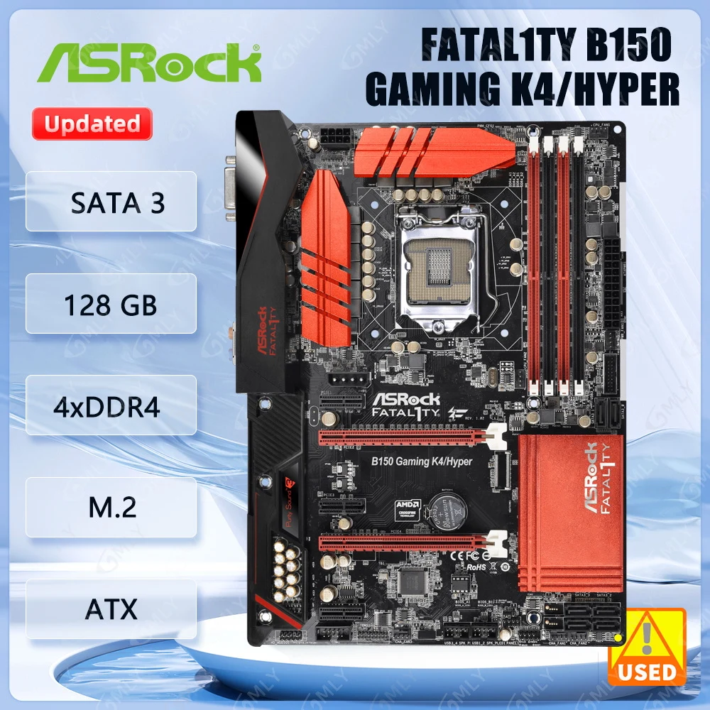 ASRock B150 GAMING K4/HYPER Motherboard Intel B150 LGA 1151   DDR4 64GB support i5-7500 i3-7300 i3-6300 i5-6500 cpu ATX