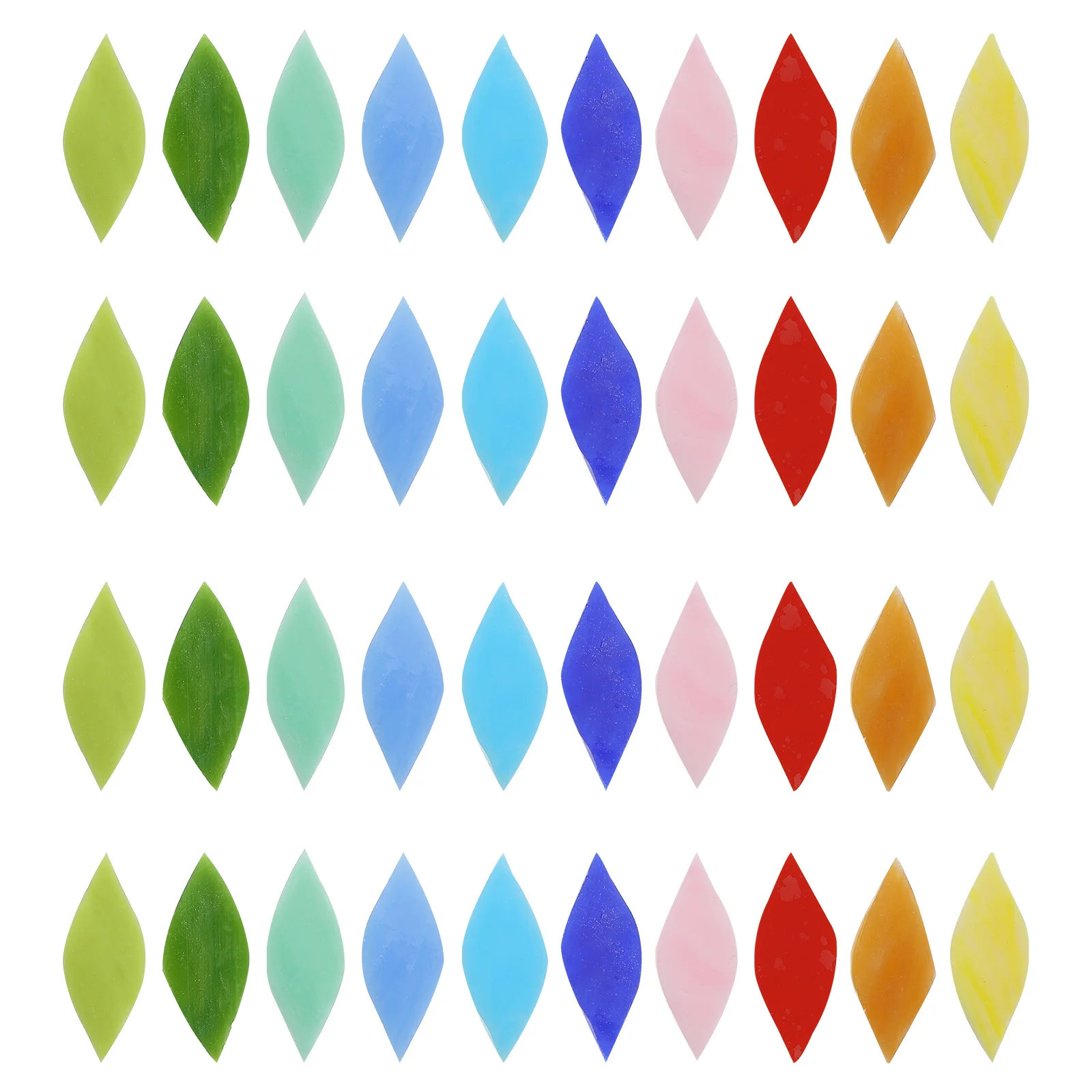 

42pcs Colorful Glass Pieces For Diy Mosaic Craft Supplies Decorate Wall Plate Frame Cup Pot Leaf Art Accessories