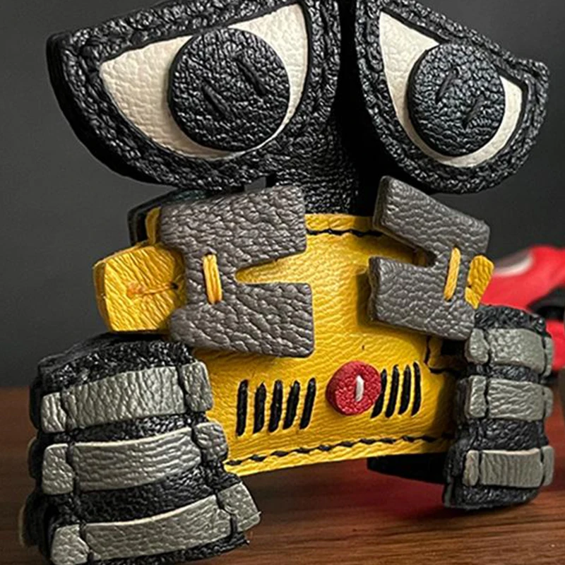 

Genuine Leather Cartoon White Bag Keychain Pendant Creative Design Cute Scarecrow Keychain Pendant Red Flame Pendant Girls Gifts