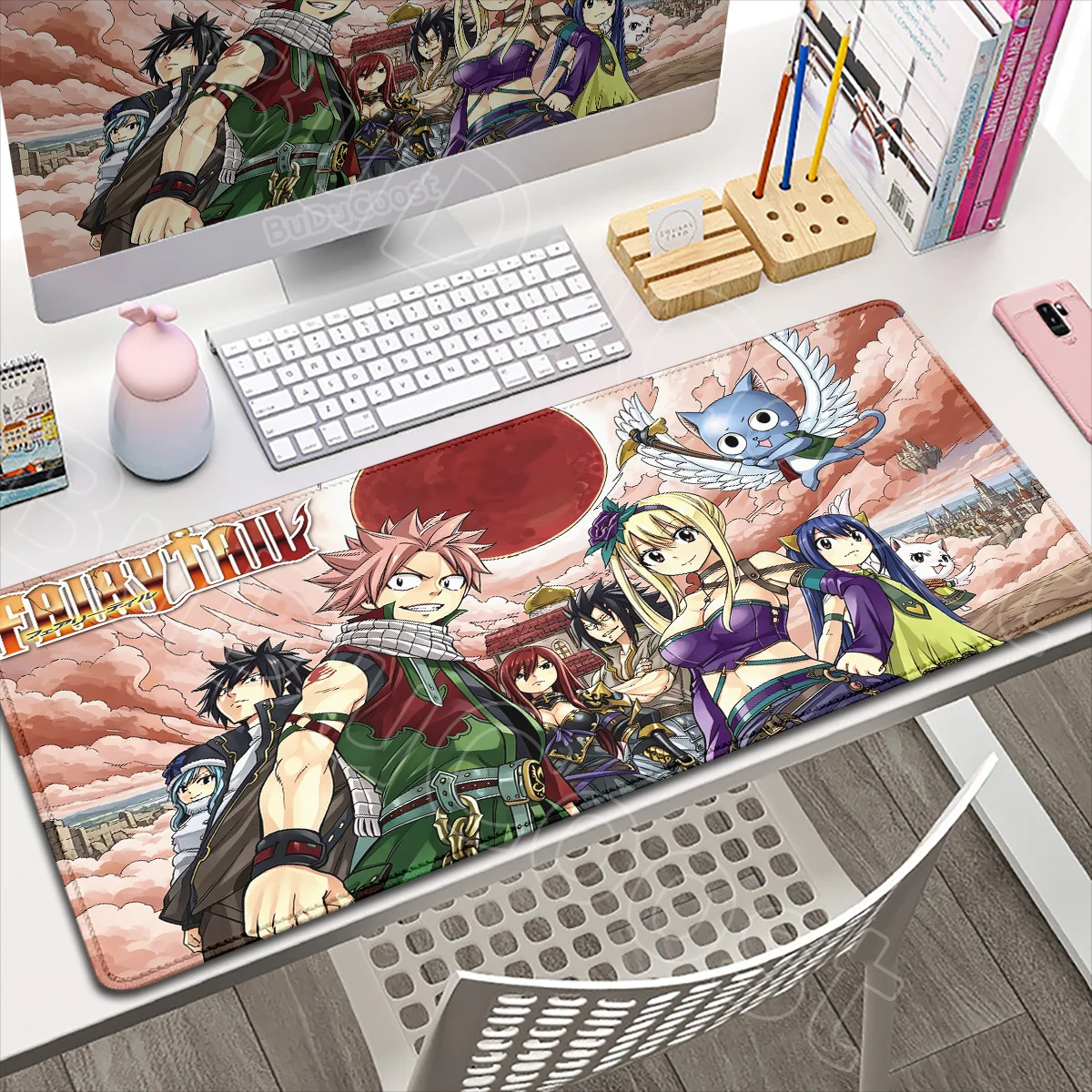 Rutschfeste Laptop-Tastaturmatten, PC-Gaming-Zubehör, 900 x 400 mm, Hot Anime Fairy Tail Mauspad, großer Schreibtischteppich für Büro, Schrank, Schreibtisch – Detail 11
