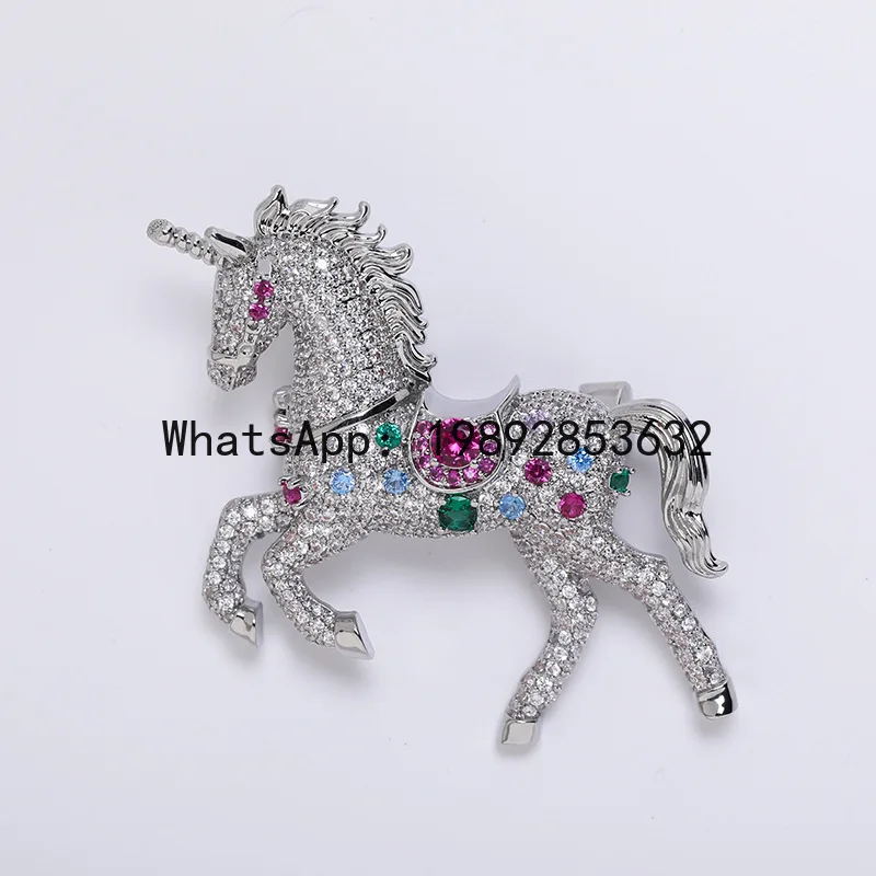 

PYJ fashion retro enamel horse zircon versatile anti-light clothing corsage jewelry pin
