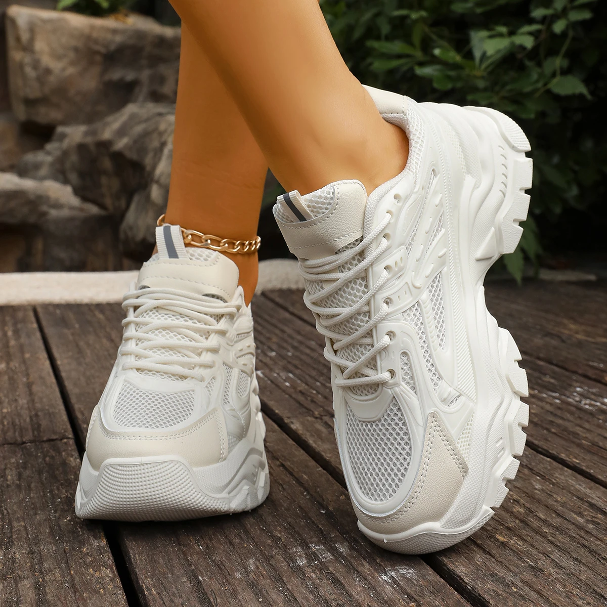 Primavera y otoño con cordones elegantes punta redonda zapatos deportivos y de ocio sexis Venta caliente de moda nuevos zapatos cómodos para mujer