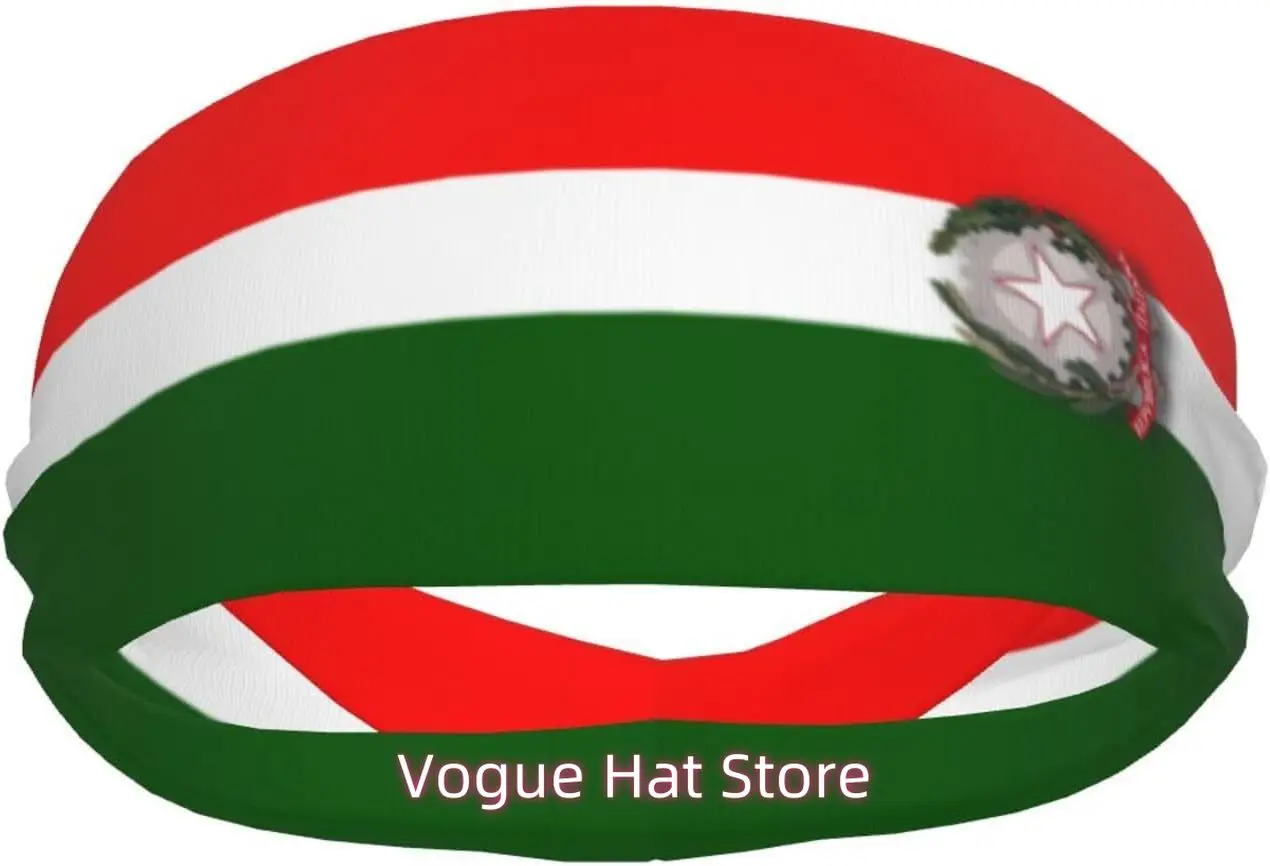

Sweatband for Women Men Italy Italian Flag Breathable Sports Headbands Unisex Head Band Elastic Exercise Sweat Bands Hairband