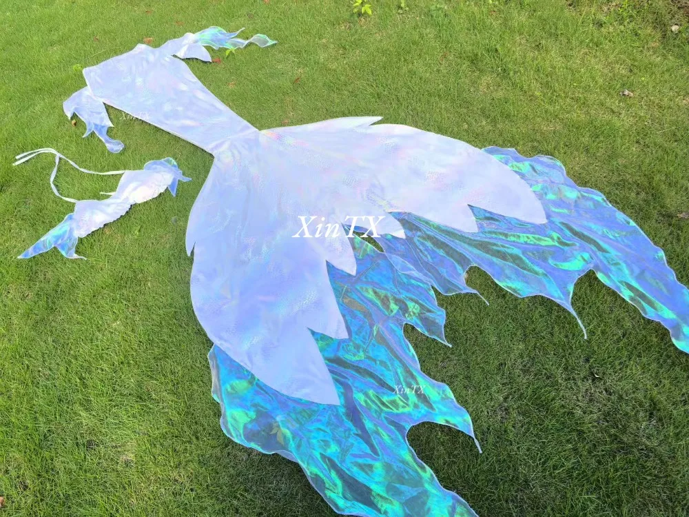 Professional adult mermaid tail hot stamping yarn stretch light fabric woman mermaid swimsuit Halloween cosplay aquarium show view 4