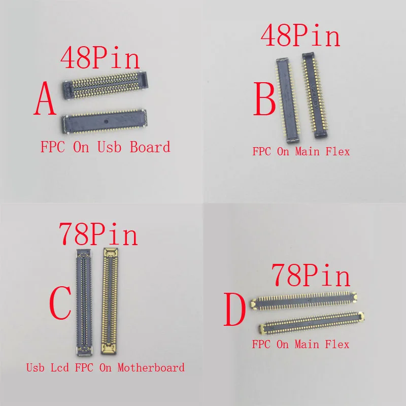 

2-100 шт. USB-зарядное устройство для зарядки ЖК-дисплея FPC Разъем для Samsung Galaxy M02 M022 M12 M127F M33 M336 M23 M236 48 78-контактный разъем