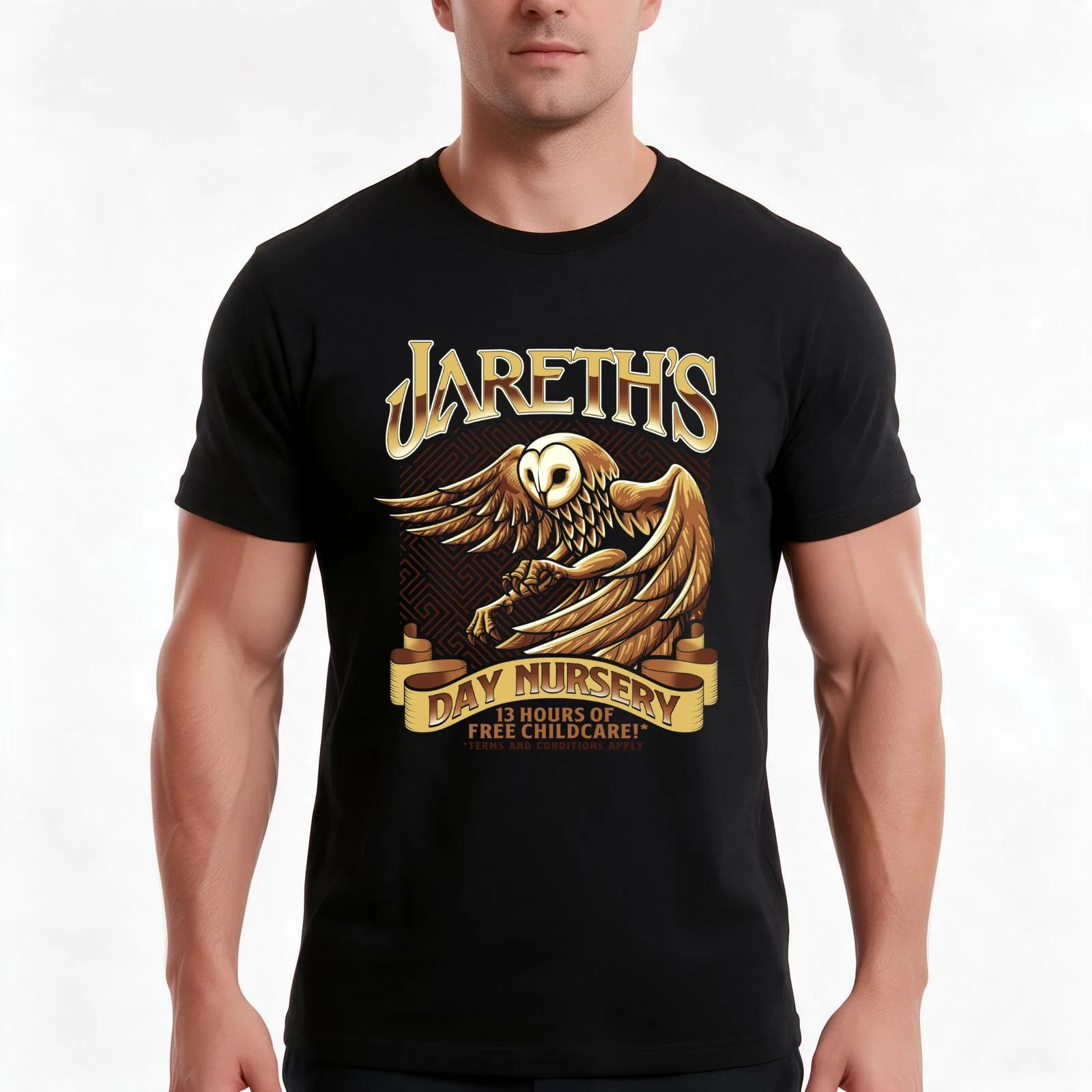 Jareth's Day Nursery - Inspired by Labyrinth T-Shirt Summer Casual Cotton Tee Oversized Streetwear Tops Vintage Graphic Print