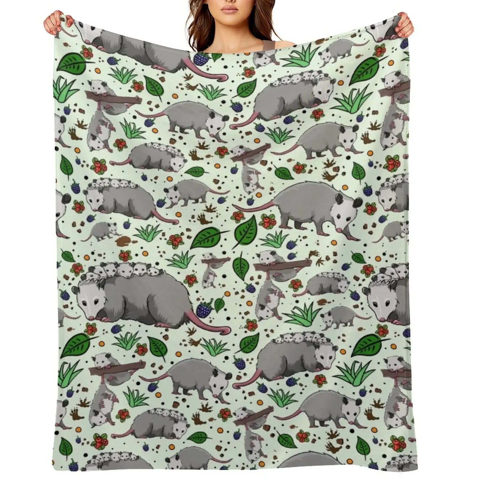 Cute Opossum,possum Throw Blanket Kid'S warm for winter Flannels Fashion Sofas Blankets