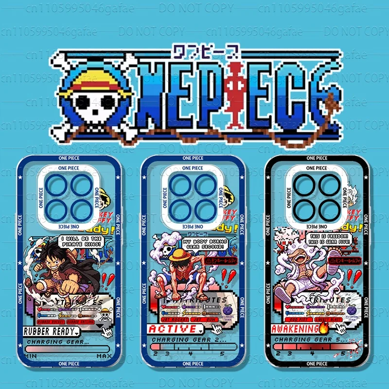 O-ONE PIECE Luffy Gear Pixel Game UI Case for Xiaomi Redmi Note 15 14 13 Pro Plus 12 11 10 9 14S 13S 12S 11S 10S 4G 5G Cover