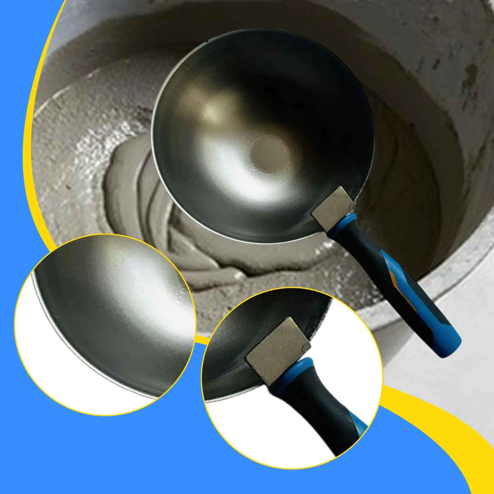 Cement Bucket Scoop Water Spoon Mortar Scooper Stucco Tool for Construction Stucco Outdoor Material Handling Plaster Landscaping