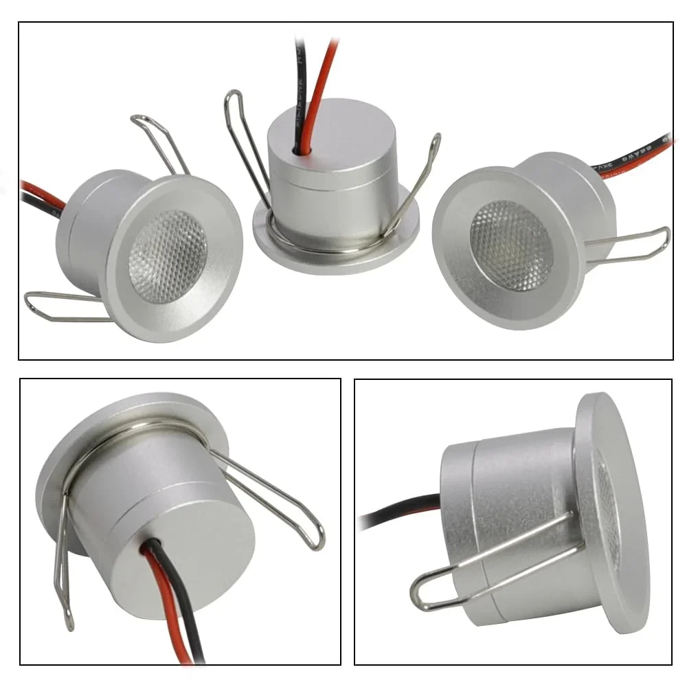 2W LED Zilver Mini Inbouwspot 12V IP65 Dimbare Plafond Downlights Trappen Kastlamp Buitenspot met Driver - afbeelding 2