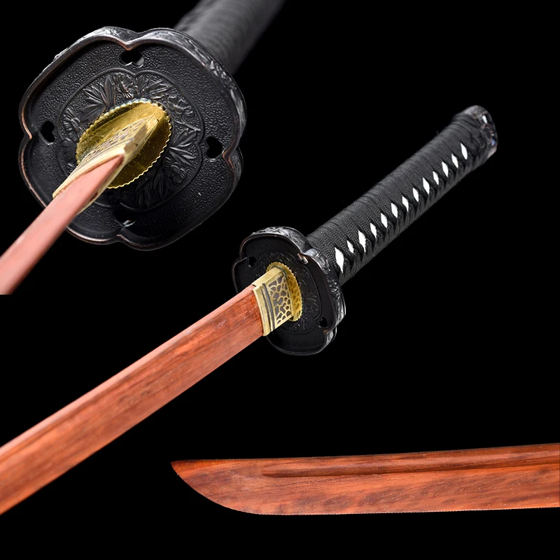 Personal Custom Home Decor Sword, Iaito Training Sword,Japanese Tachi Sword, Samurai Katana Sword, Metal Tsuba,Type E, Black Red