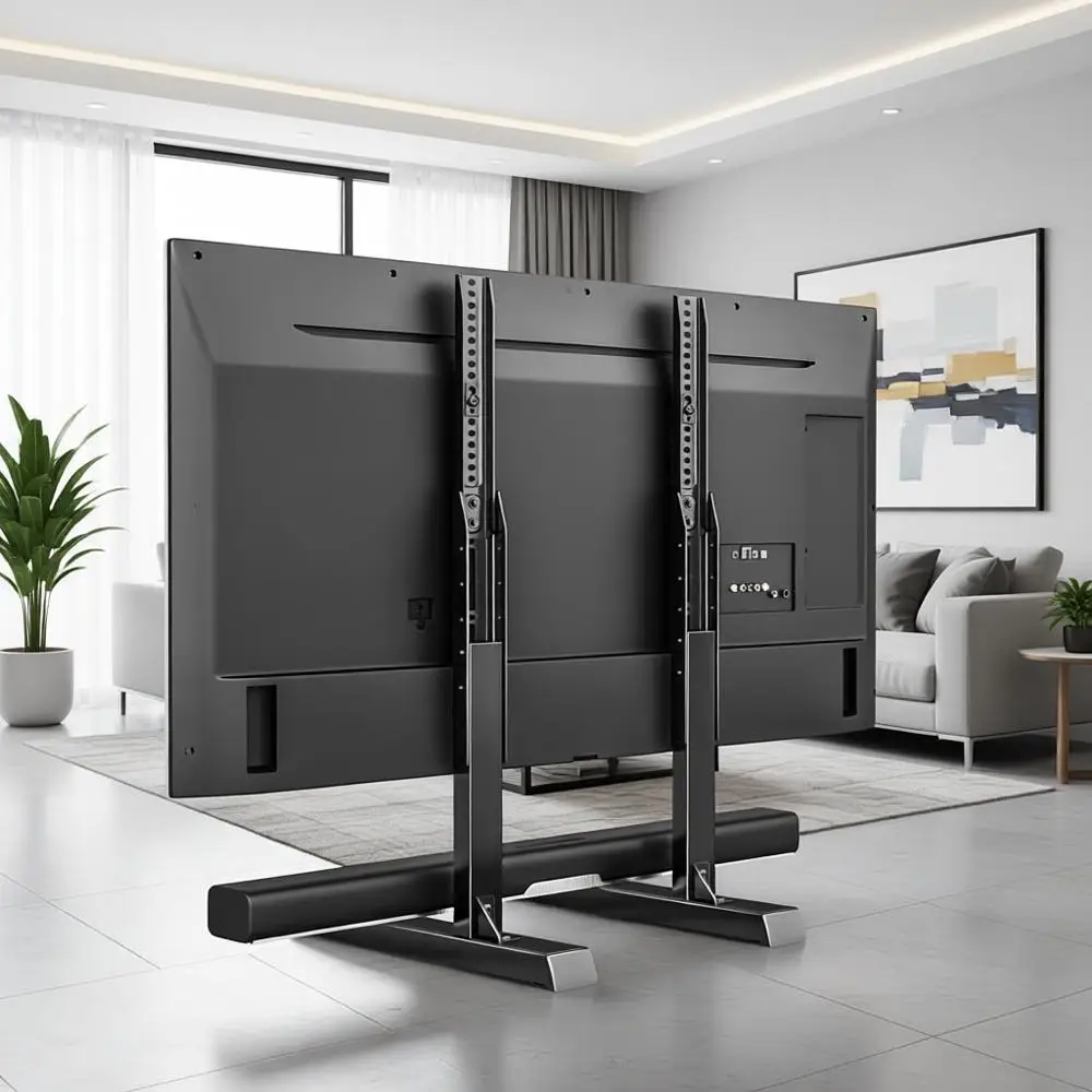 

Регулируемая по высоте подставка для телевизоров от 37 до 86 дюймов, выдерживает до 150 фунтов, максимальное VESA 800x600 мм, черная.