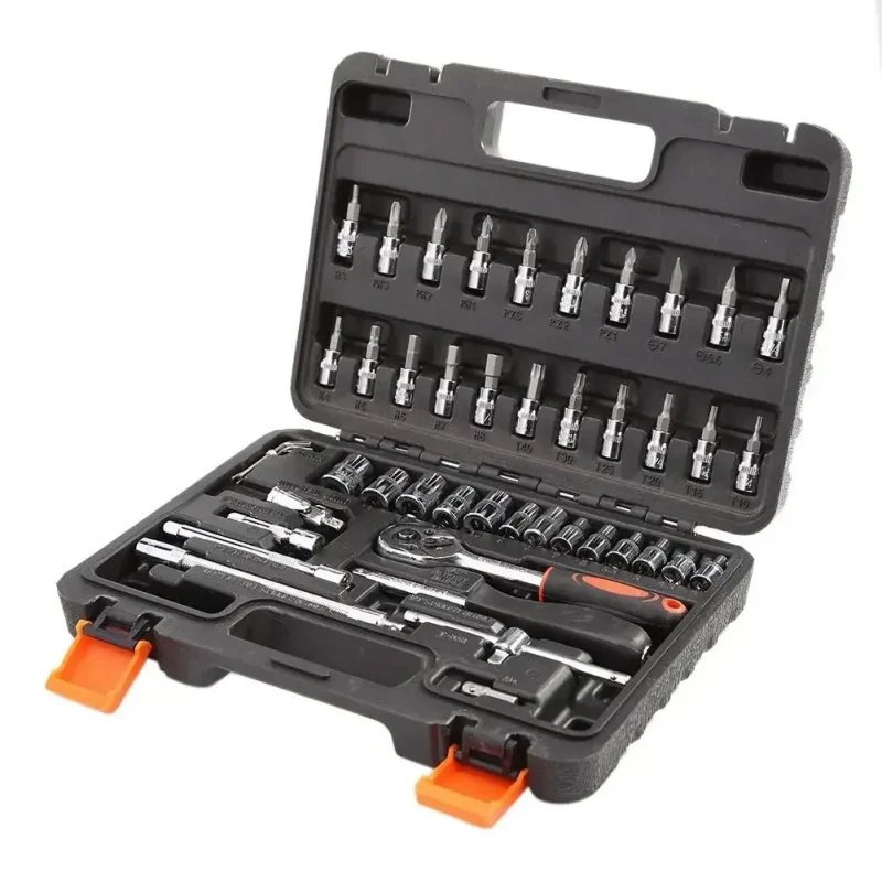 46Pcs Ratchet Wrench Set Kit Sleeve for Car Motorcycle Bicycle Repair Tools Combination Repair Wrench Socket Spanner Screwdriver