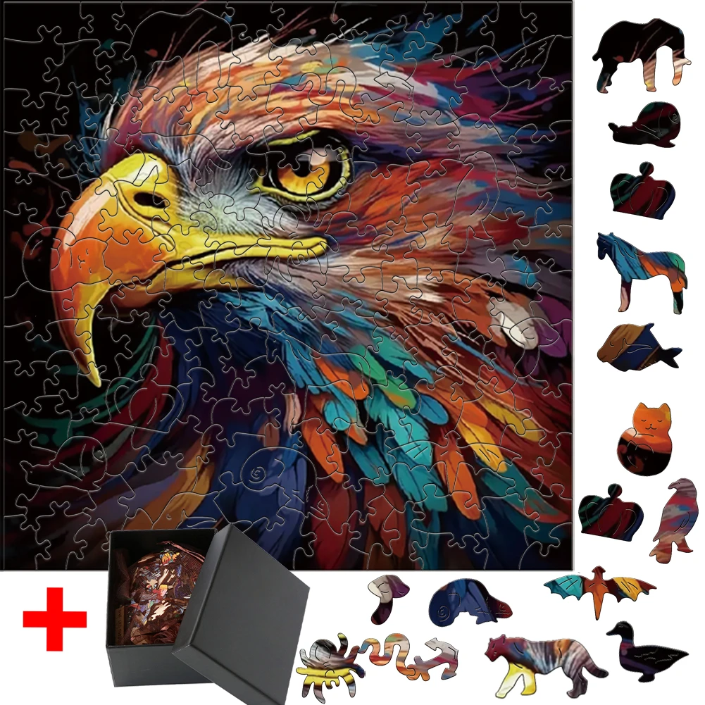 

Wooden Animal Jigsaw Puzzle For Adults Kid DIY Crafts Educational Wood Toy Brain Trainer Hell Difficulty Family Interactive Game