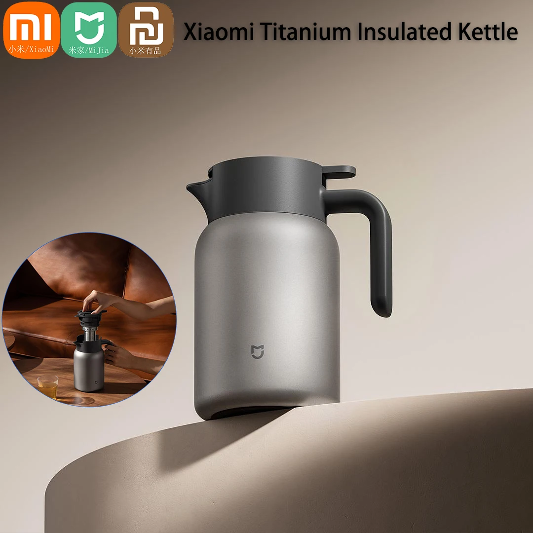 Mijia Titanium 1.2L Capacity Pot For Hot/Cold Insulation Kettle Antibacterial with Tea Warehouse Coffee Tea Dispenser Mijia Cup
