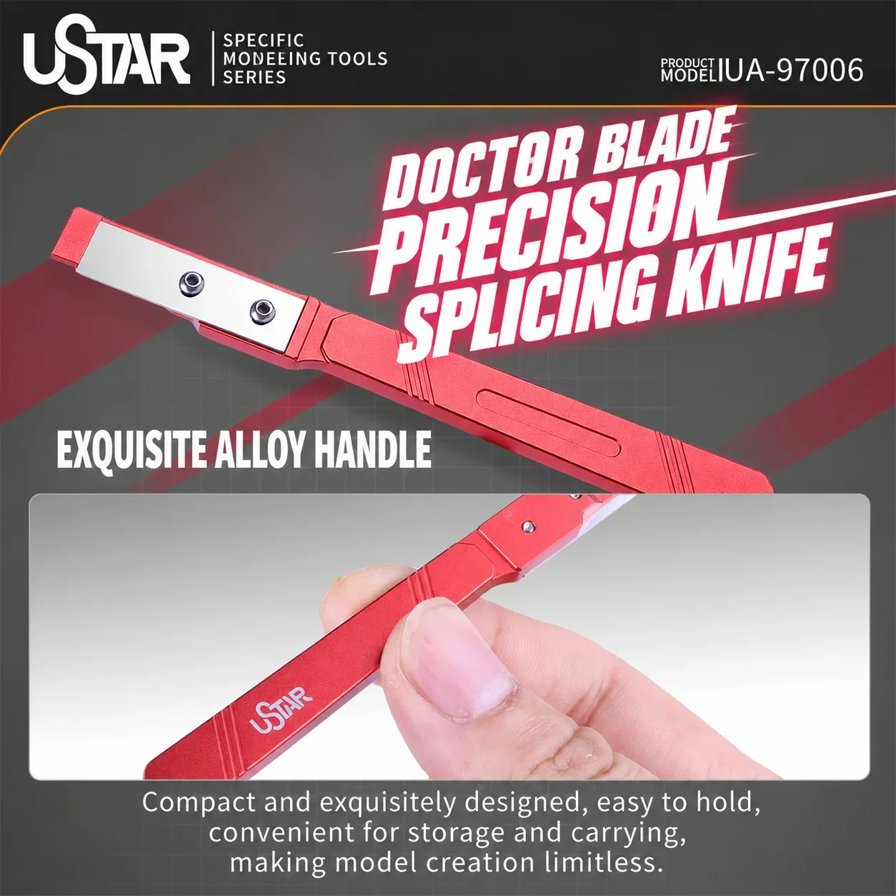 Ustar UA‑97006 Adjustable Step Scraper 0.2‑1.5mm Model Chisel for Seam Line Removal Plastic Model Building Hobby DIY Tool