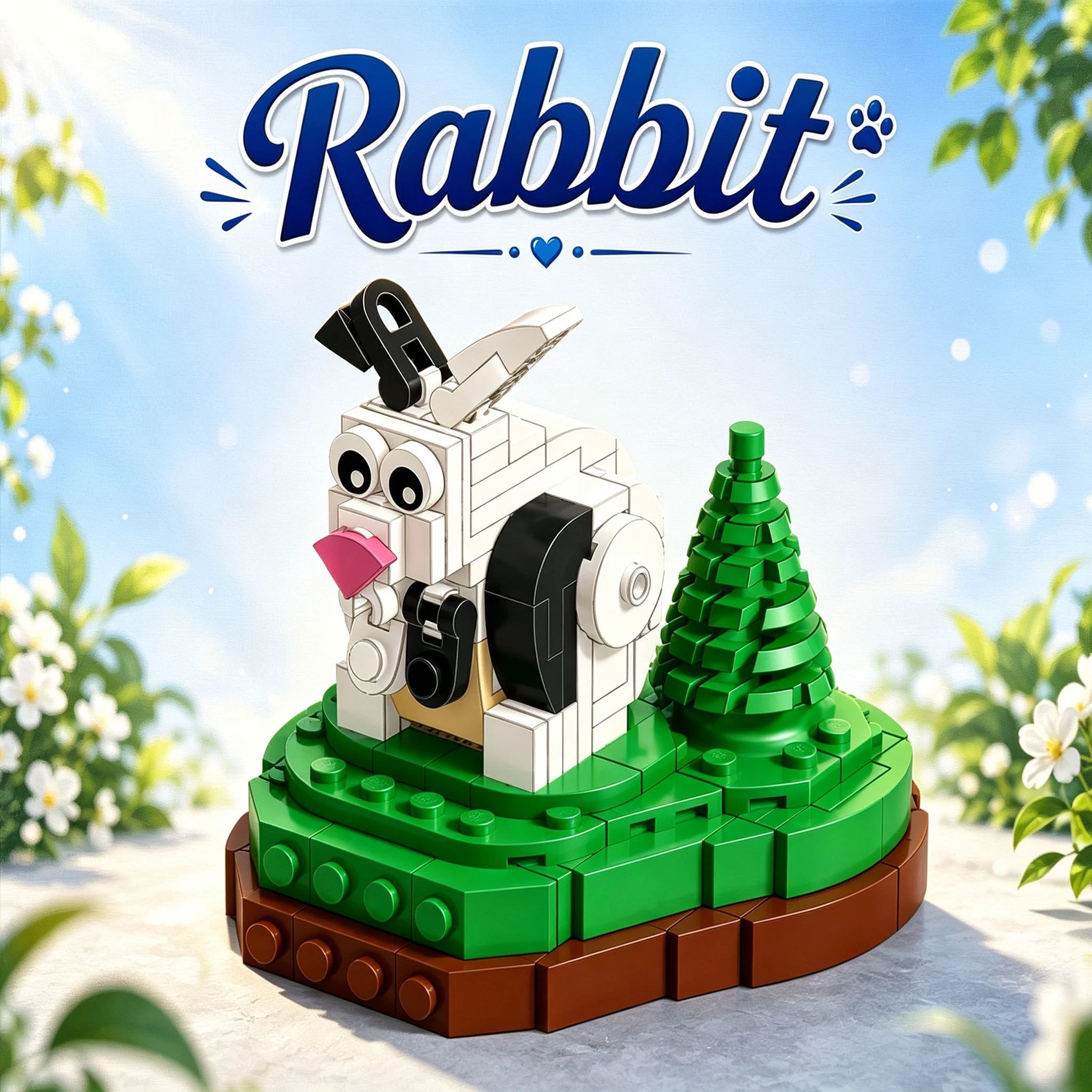 187pcs MOC Creator Rabbit Model Christmas Gift Creative Assembly Project Tabletop Ornament And Room Decoration