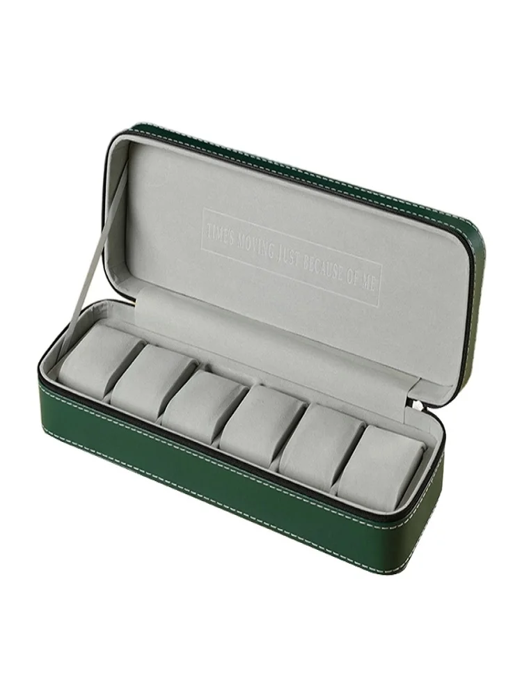 VANSIHO Multiple Colors 6 Slots  Exquisite PU Zipper Jewelry  Watch Box Leather For Man And Women Travel  Display Case