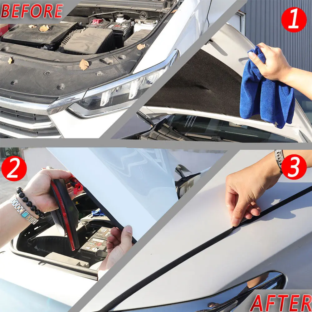 2m Z Type Car Door Seal Noise Insulation Weatherstrip Sealing Rubber Strip Trim Auto Rubber Seals Z-shaped Seal Car Accessories