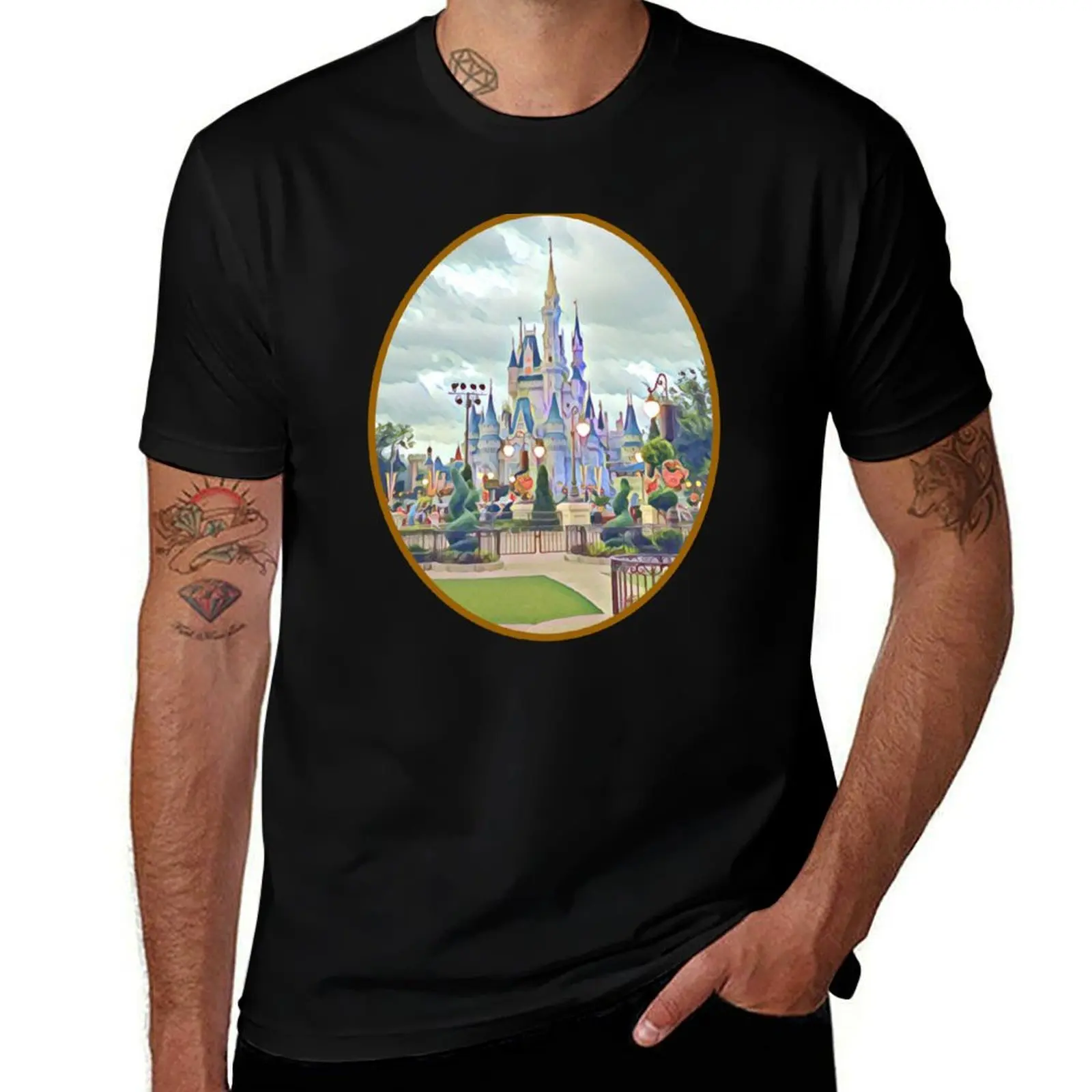 Fall Castle T-Shirt Lightweight Casual Summer T-Shirt