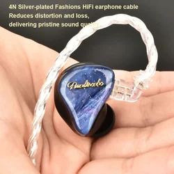 Tiandirenhe TD19 Graphene unit resin starry sky blue HIFI Bass sport Earphone In Ear Single-acting coil Music Earbuds