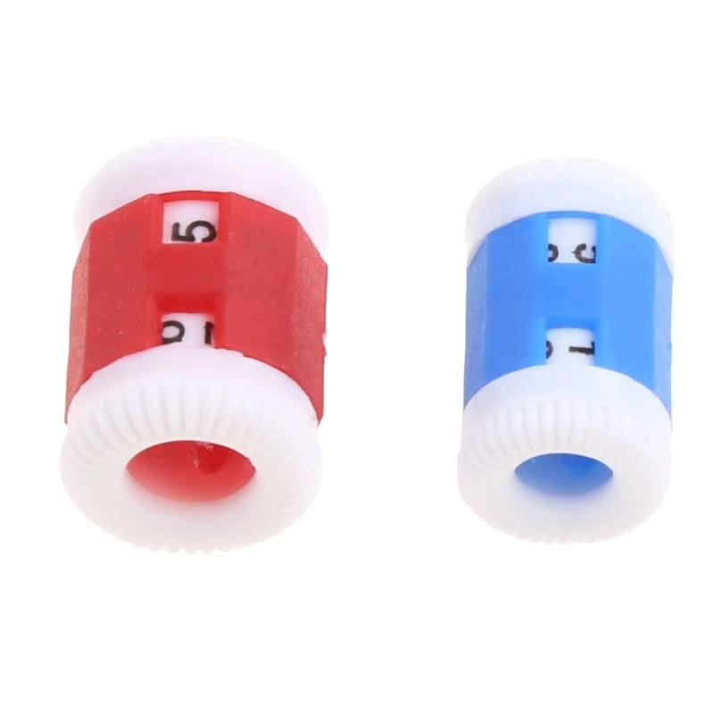 OOTDTY 2Pcs Plastik Kebanggaan Row Counter 2 Ukuran Rajut Jarum Rajut Dorp Pengiriman