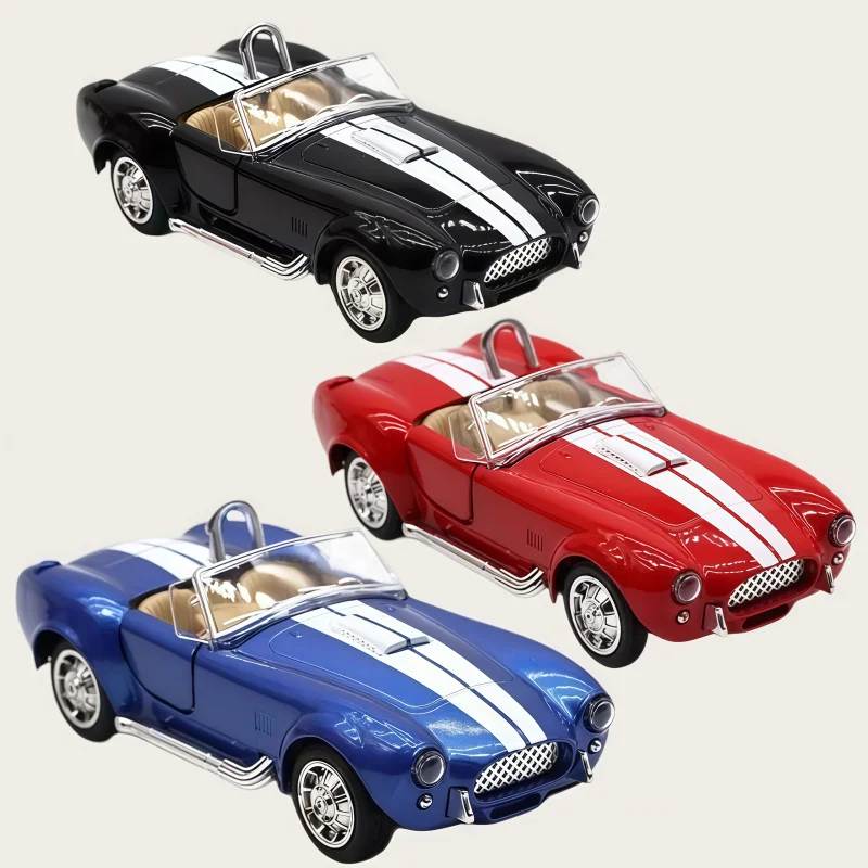 Retro sports car alloy model, 1:32 scale, with openable doors design, a collectible metal-cast figurine.