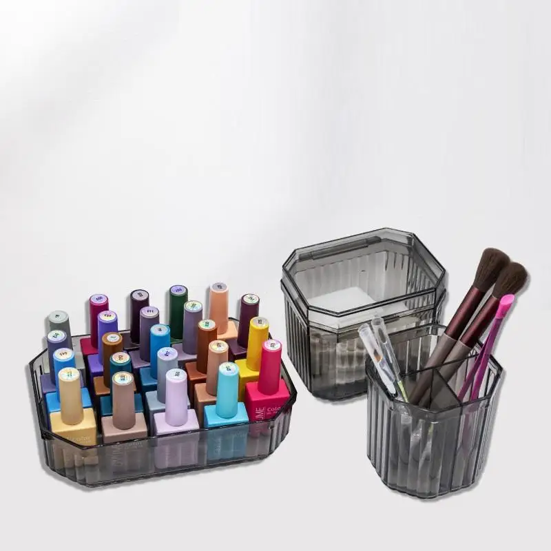 

3Pcs/Set Nail Art Tools Nail Gel Polish Storage Box Plastic Tweezers Clippers Pens Nail Files Sundries Organizer Box