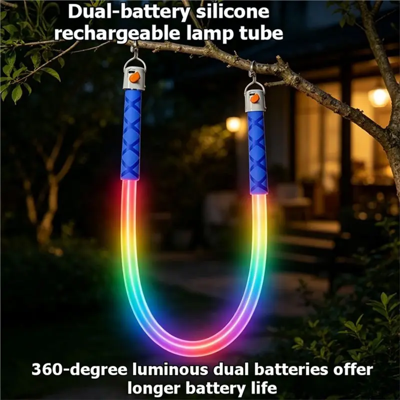 ABKP-RGB LED Tube Dual Battery Running Light For Camping, Photography, Fill Light 1M
