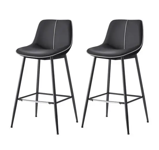 VASAGLE bar stool (set, 2 St), ergonomic backrest, artificial leather