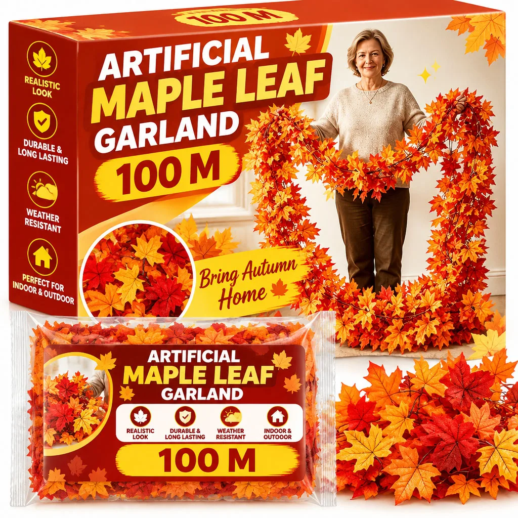 Autumn Leaves Hanging Plants Fall Maple Leaf Vine Garland Halloween Thanksgiving Room Home Decor Simulated Hanging Plant Vine