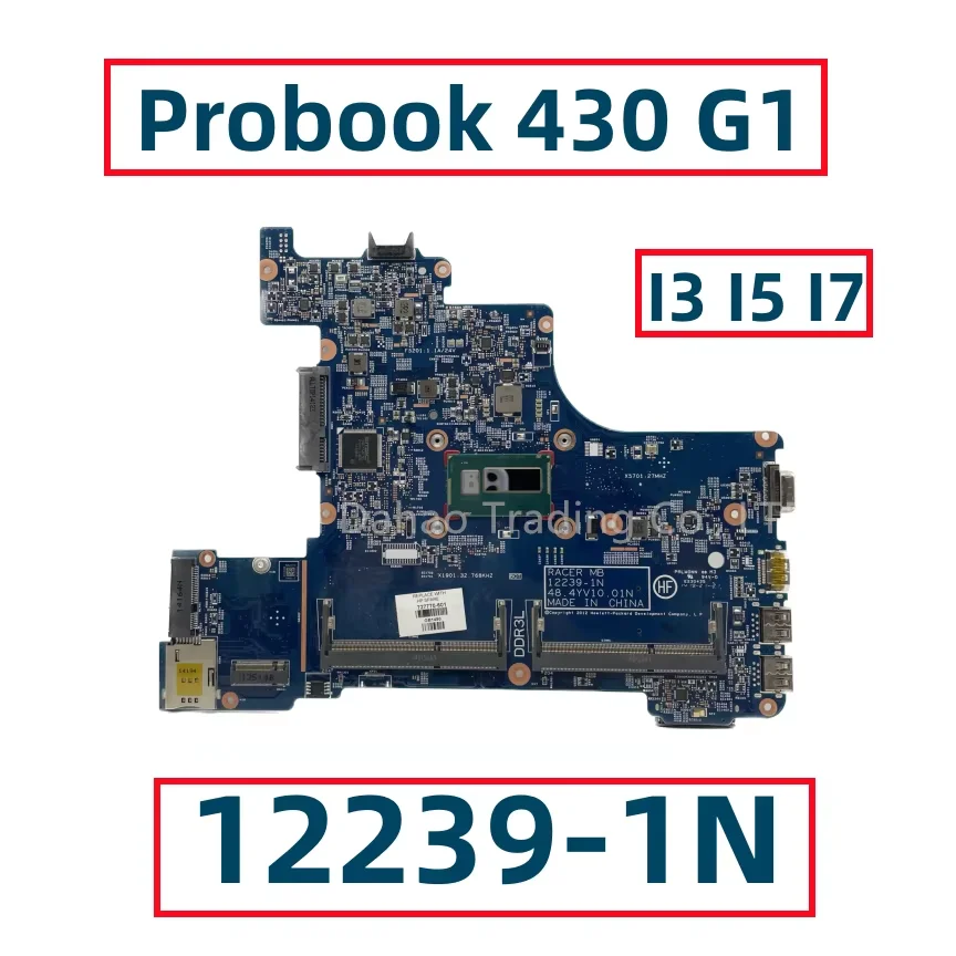 

727772 -001 727772 -501 727770 -601 для ноутбука HP Probook 430 G1, материнская плата 12239-1N с сердечником I5-4200U I7-4500U, 48,4YV10,01N