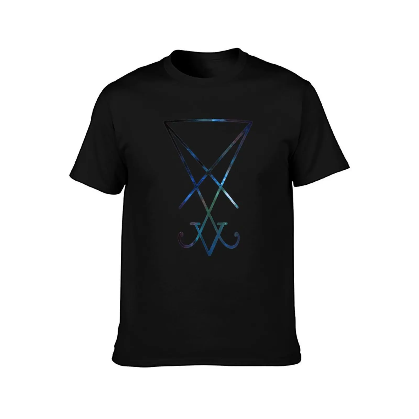Sigil of Lucifer / Seal of Satan infused with Orion Nebula T-Shirt, Summer Casual Cotton Tee, Oversized Streetwear Tops