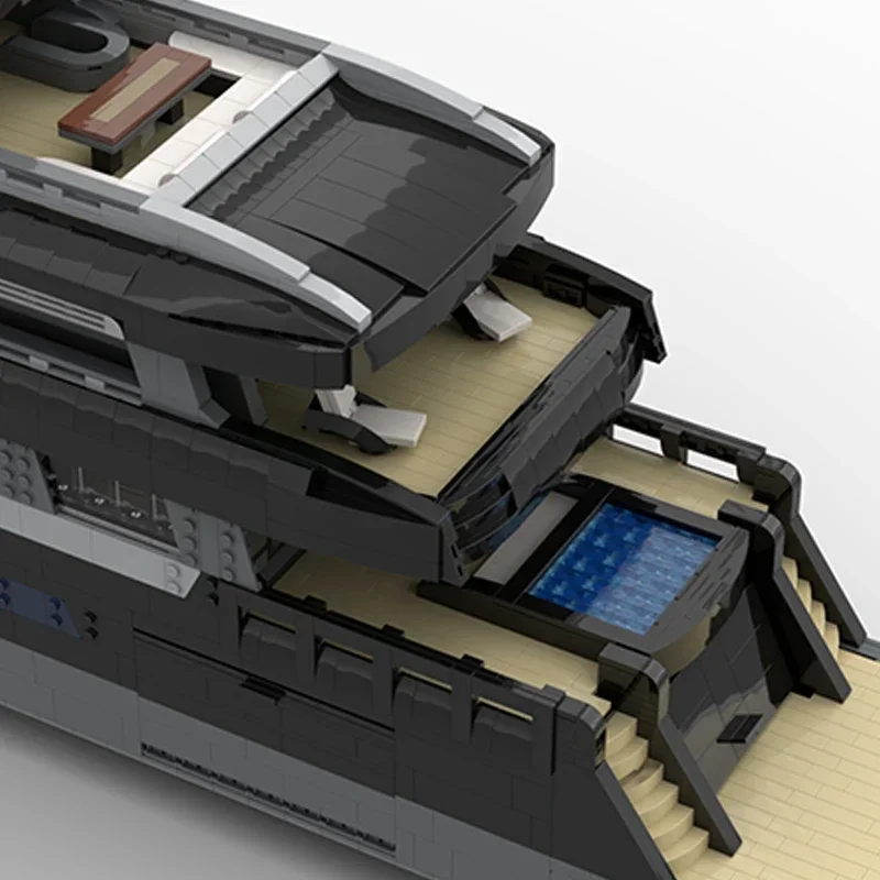 Model łodzi wojskowej Moc cegły budowlane duży luksusowy jacht technologia modułowe klocki prezenty zabawki świąteczne zestawy DIY montaż