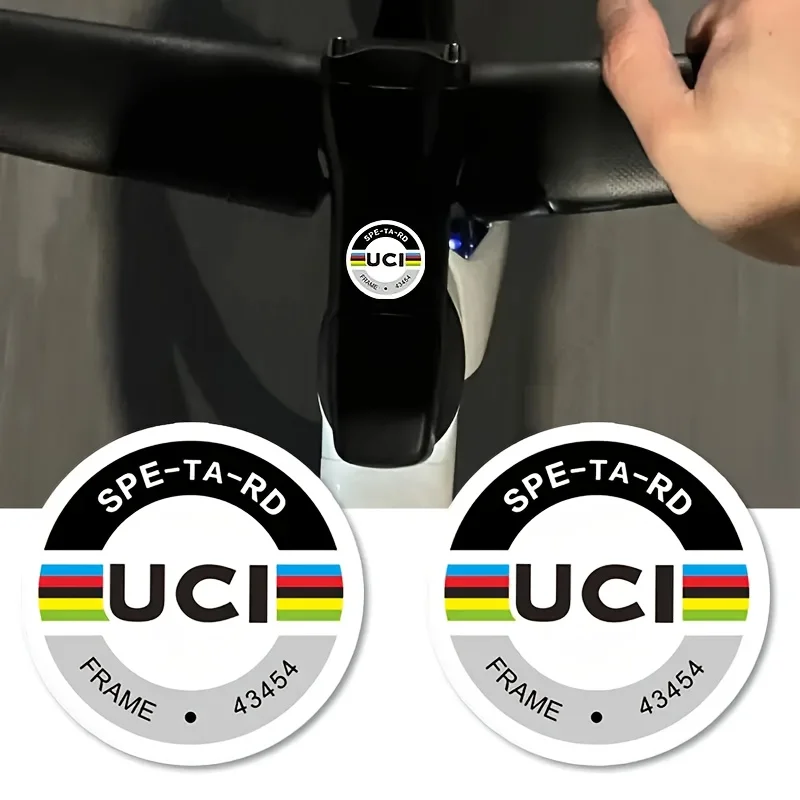 AliExpress NONE 2Pcs Waterproof PVC Bike Stickers UCI Lightning Certified, Durable Sun Resistant Decoration for Road Bicycle