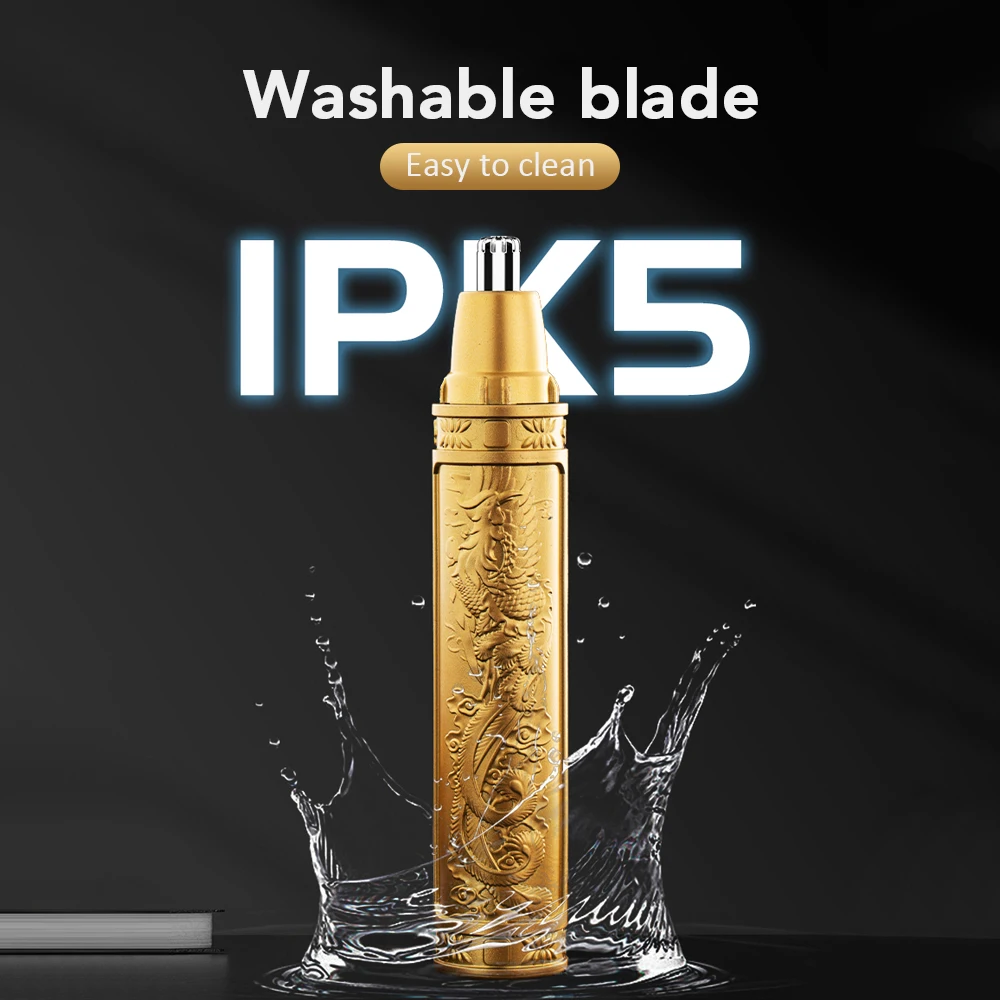 الرجال الكهربائية الأذن والأنف الشعر المتقلب 360 الدورية المزدوجة شفرة ماكينة حلاقة كهربائية المهنية الأذن الأنف مقص الشعر شعر الوجه #1