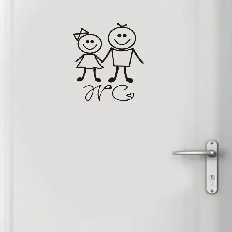 10 Style WC Wall Sticker for Toilet Door Waterproof Stickers Bathroom Decor house Family Home Decoration mural WC wallpaper