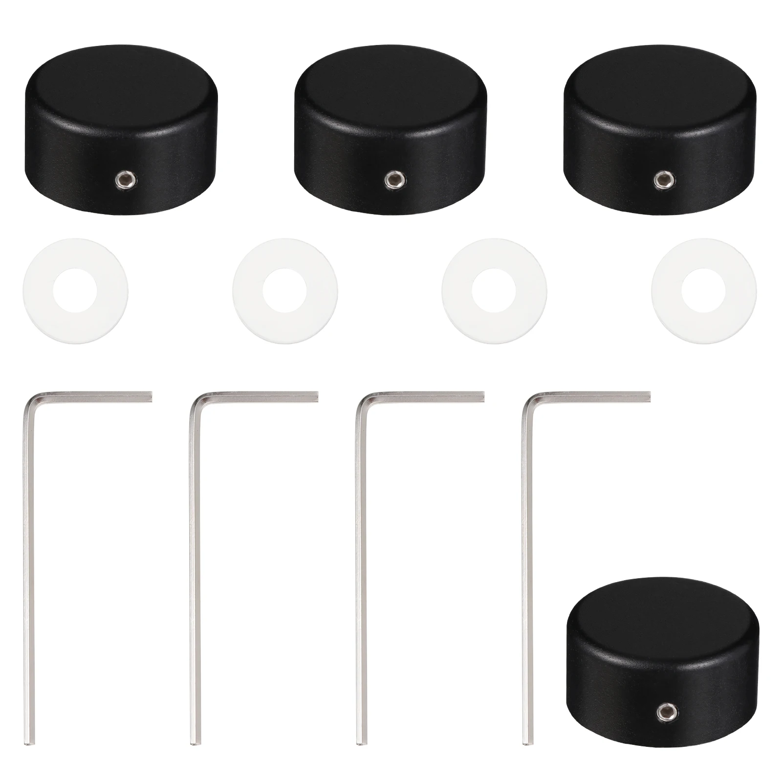 

4 Sets Black Aluminum Alloy Pedal Footswitch Toppers Electric Guitar Effects Durable Protection Bass Accessories Metal Button