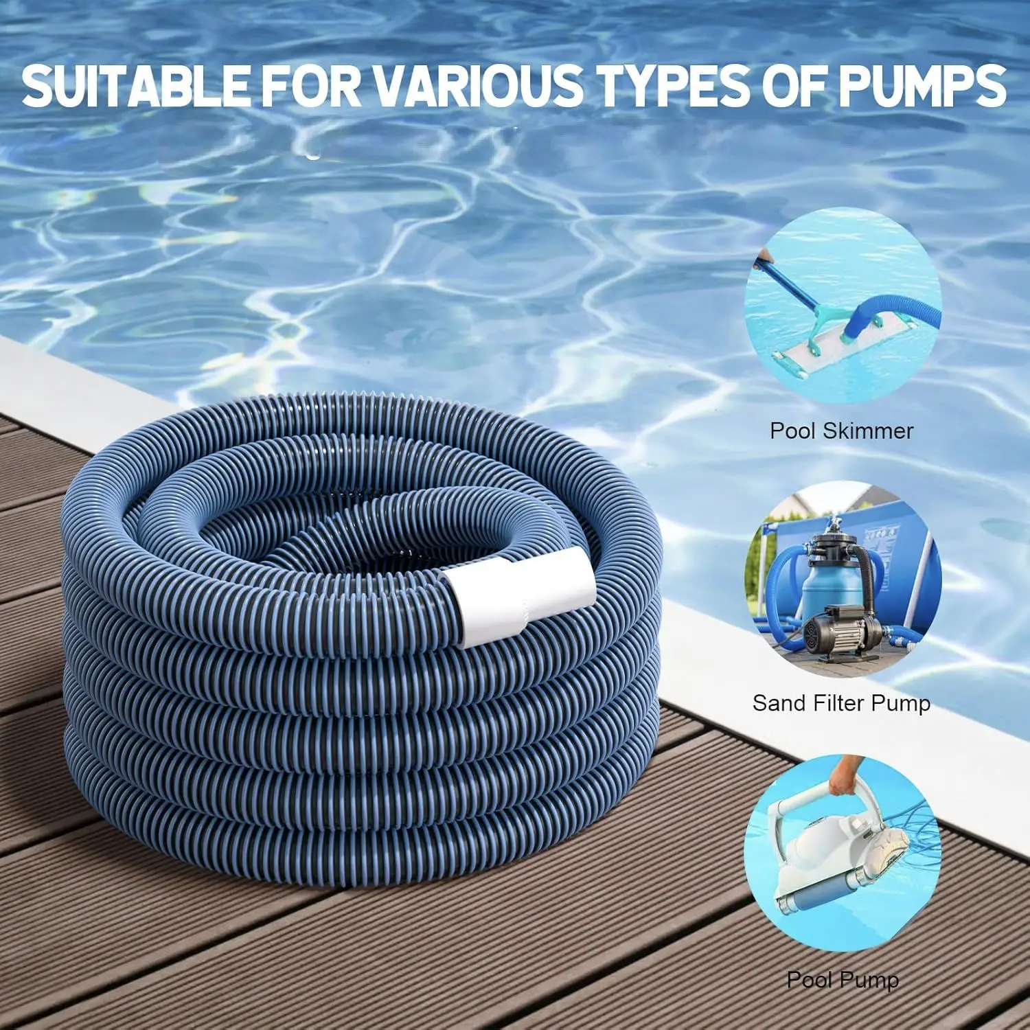 Manguera de EVA de Doble Grosor para Aspiradora de Piscinas, para Limpiador de Piscinas